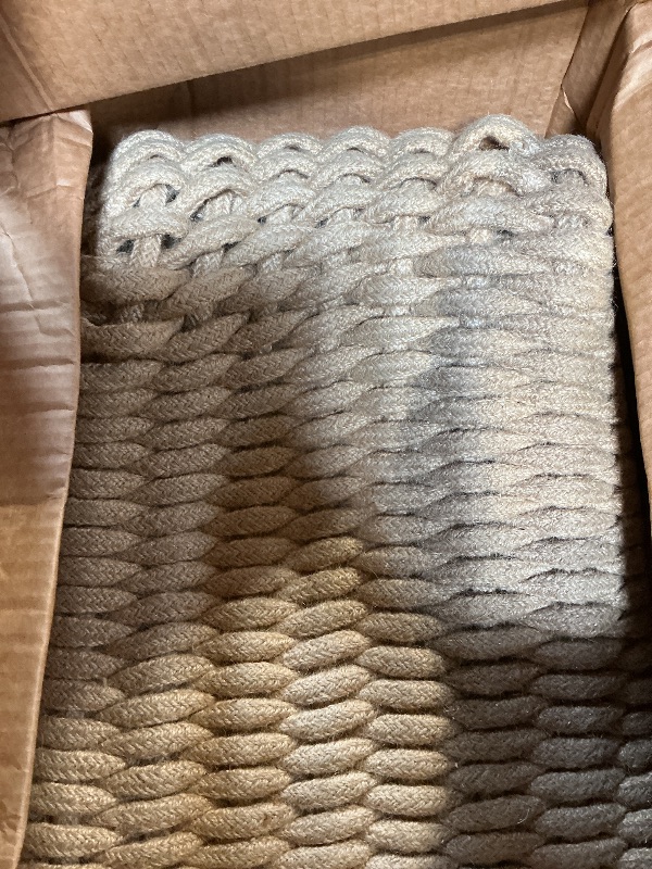 Photo 1 of ***DIRTY/ has material damaged (ripped & fraying )*** DEXI Jute Door Mat for Front Entryway, 31x47 Braided Woven Doormat Outside Entrance, Dirt Trapper Natural Fiber Entry Mats for Patio, Brown