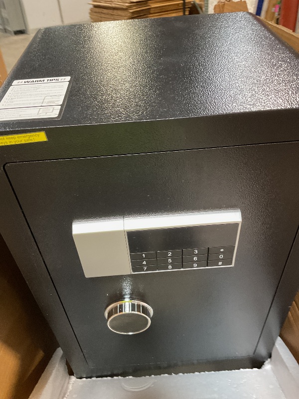 Photo 1 of ***MISSING KEYS/ NO POWER TO OPEN *** 6.0 CuFt Heavy Duty Home Safe Box with Secure Digital Keypad, Key Lock, LCD Screen, Removable Shelf, and Sensor Light for Secure Storage of Documents, Valuables, and Business Use