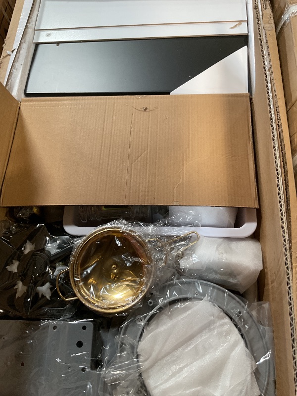 Photo 1 of ** FOR PARTS ONLY/ MISSING SOME ORIGINAL PIECES & HARDWARE ** Wooden Play Kitchen with Light & Sound, Toy Sink and Water Dispenser with Runing Water, Large Toddler Kitchen Playset with Washing Machine,Premium Gifts for 3+Years Boys Grils Kids