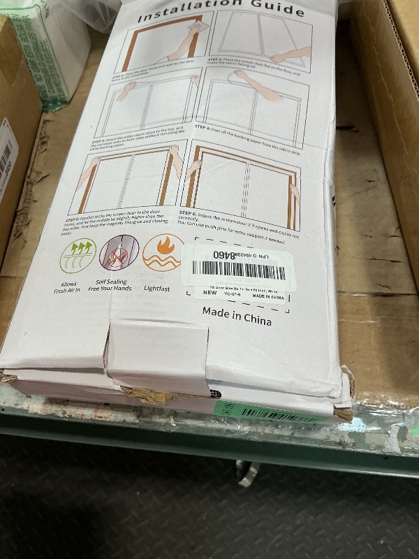 Photo 1 of **FOR PARTS ONLY/ MISSING ASSEMBLY PIECES** CHIYUNS White Screen Door Mesh Magnetic Closure Heavy Duty 36 x 80 inch, Self Closing Fiberglass Mosquito Net with Magnet for Doors, Bug Fly Screens Curtain for Doorway, Keep Bugs Out, Pet Friendly