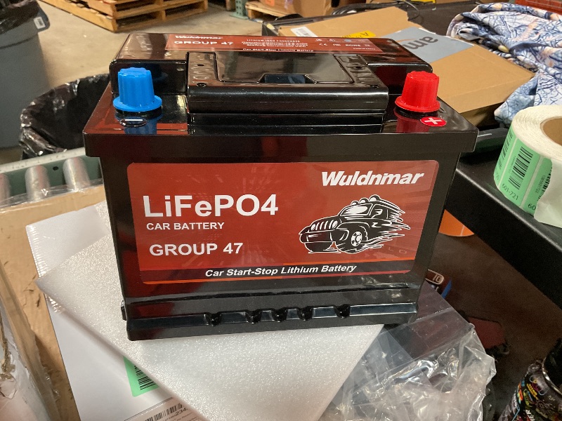 Photo 1 of 12V BCI Group 47 LiFePO4 Lithium Car Battery 600CCA Lightweight Automotive Start-Stop Battery Size H5