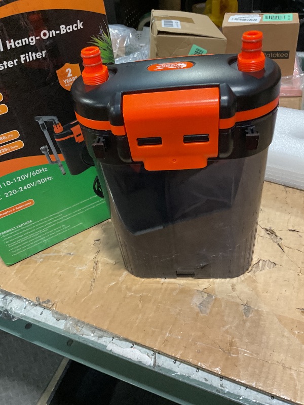 Photo 1 of ****MISSING TUBES ****(hygger External Hang-On-Back Canister Aquarium Filter,Quiet Fish Tank Filter with 3-Stage Filtration,Anti-Dry Burn Motor,Adjustable Flow,Oil Skimmer,Duckbill Nozzle,Shower Spray Bar (8W,40-60 Gal)