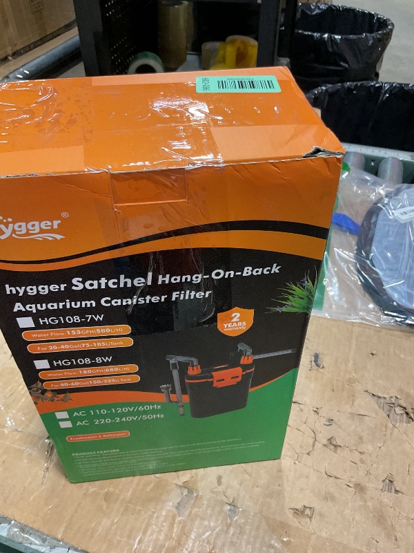 Photo 1 of ****MISSING TUBES ****(hygger External Hang-On-Back Canister Aquarium Filter,Quiet Fish Tank Filter with 3-Stage Filtration,Anti-Dry Burn Motor,Adjustable Flow,Oil Skimmer,Duckbill Nozzle,Shower Spray Bar (8W,40-60 Gal)