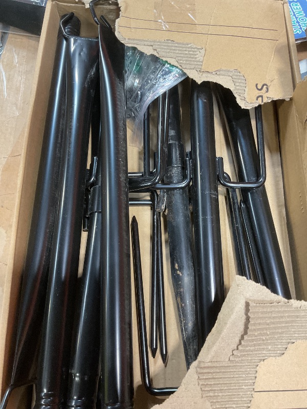 Photo 1 of (((((A little bit dusty)))zoegi 4 Pack 10Ft String Light Poles,Light Poles for Outside Lights with Fork,Outdoor Brackets Hanging Lights,Metal Stand for Deck Patio,Backyard,Wedding,Deck,Party