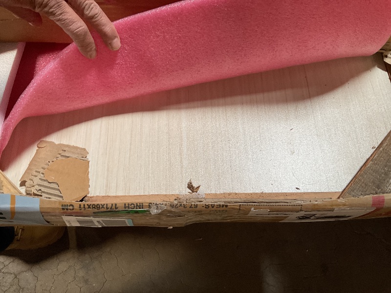 Photo 1 of **HAS DAMAGES/ MISSING ASSEMBLY HARDWARE*** NSdirect Large Office Desk for Home Office, Large 63" Computer Desk Table, Wide Writing Study Desk for 2 Person, Metal Sturdy Frame Thicker Steel Legs, (White Oak, 63"L x 23.6"W x 29.5"H)