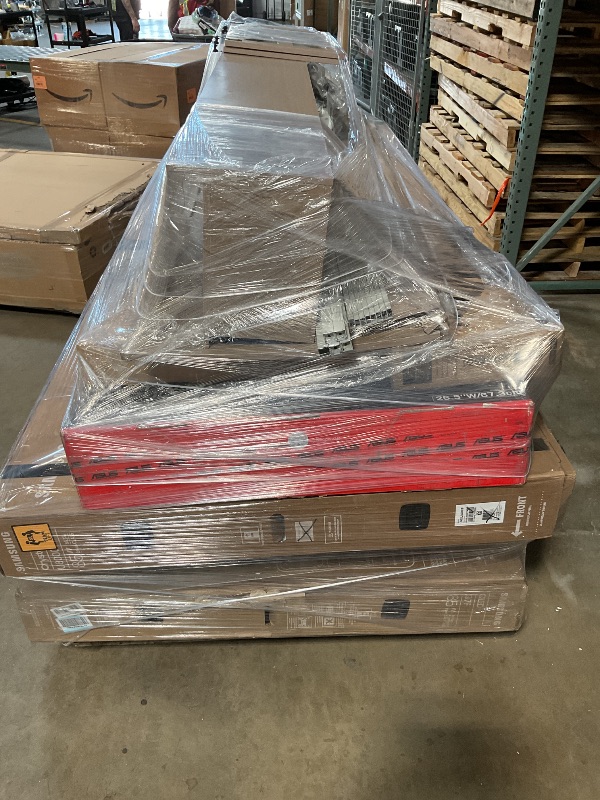 Photo 1 of *** MIXED BULK PALLET OF BROKEN TVS AND LAY DOWN STAND*** ALL SALES FINAL/NO RETURN OR REFUND/MUST HAVE TRUCK FOR PICK UP***