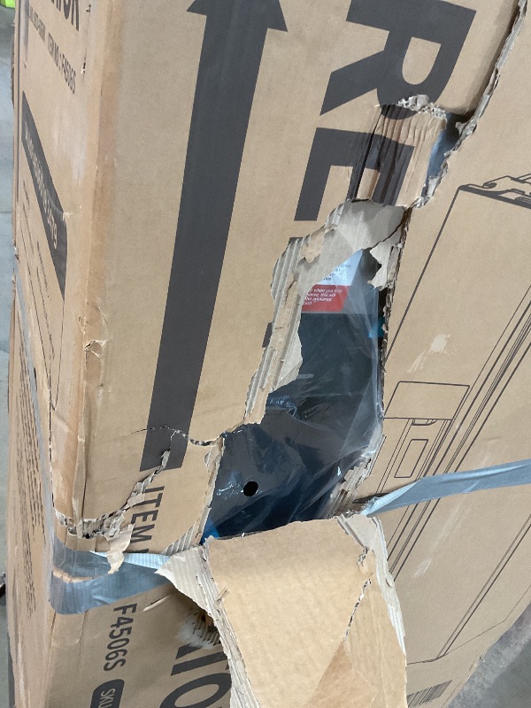 Photo 1 of **BROKEN FAN AND PAN ON BACKSIDE/DIRT/ DENT/ SCRAPES FROM TRANSPORT/ FOR PARTS ONLY **COWSAR 20 Cu.ft French Door Refrigerator with Nugget & Cube Ice Maker, External Water Dispenser,Stainless Steel, Smart Digital Controls –Fingerprint-Resistant for Kitche