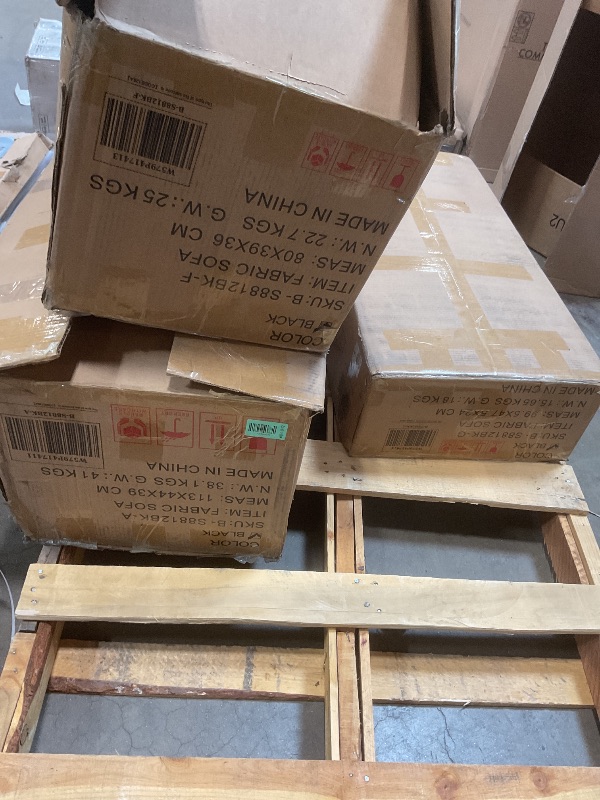 Photo 1 of **3 BOXES. SELLING FOR PARTS AS PARTIAL SET. BOXES A,F, AND G OF SET**KEIKI 150" U-Shaped Oversized Corduroy Modular Sectional Sofa with 2 Ottomans and Multi Functional Console, 6-Seater Upholstered Couch with USB and 2 Cup Holder, Easy Assembly, for Livi