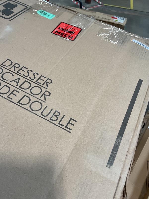 Photo 1 of **SCRAPE DAMAGE**Signature Design by Ashley Cielden Coastal 6-Drawer Dresser, Bronze-Tone Knobs, Safety Stop, Textured Cane Details, 62.01" W x 19.65" D x 35.67" H, Light Brown