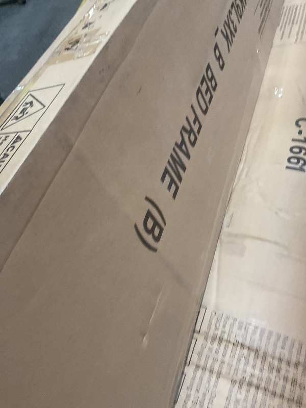 Photo 1 of ****SELLING AS PARTIAL SET. ONE BOX OF TWO**GarveeHome Loft Bunk Bed with L-Shaped Desk, Twin Loft Bed with Desk Underneath, Metal Bunk Beds with High Guardrail and Ladder for Kids/Teens/Adults, Easy Assembly, Vintage Black