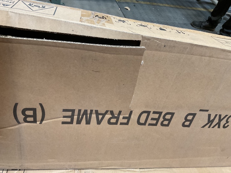 Photo 1 of ****SELLING AS PARTIAL SET. ONE BOX OF TWO**GarveeHome Loft Bunk Bed with L-Shaped Desk, Twin Loft Bed with Desk Underneath, Metal Bunk Beds with High Guardrail and Ladder for Kids/Teens/Adults, Easy Assembly, Vintage Black