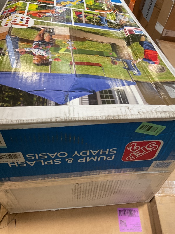 Photo 1 of **FOR PARTS/ MISSING CANOPY AND WATER PUMP PIECES*** Step2 Pump & Splash Shady Oasis, Tan, Blue