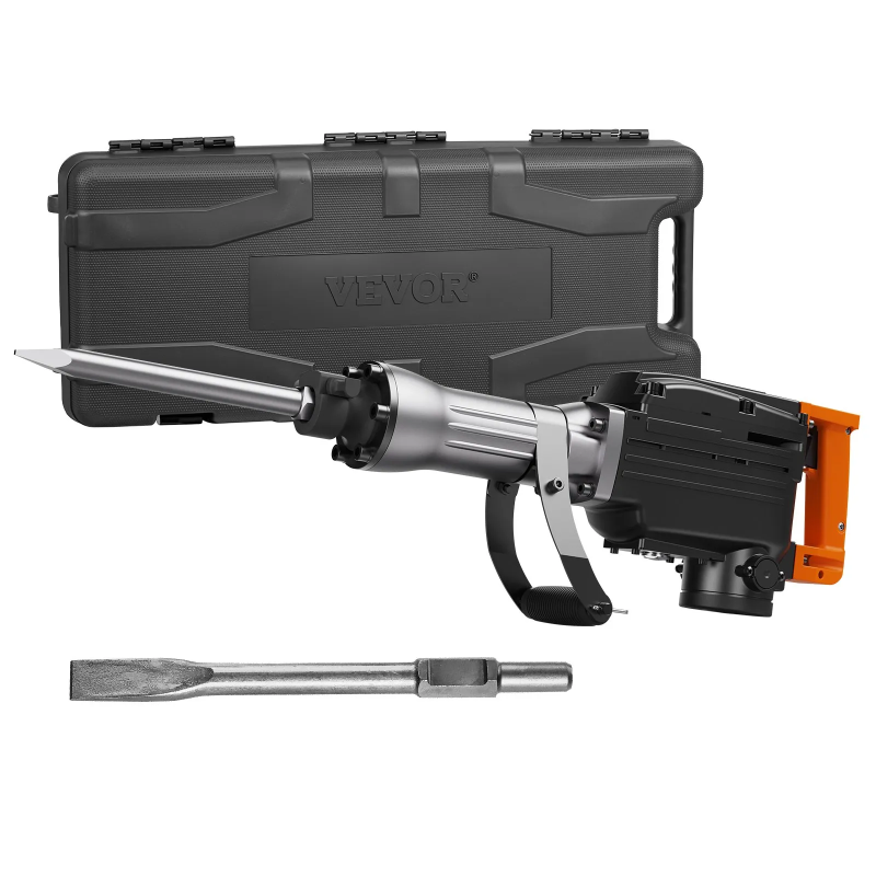 Photo 1 of **LEAK DAGMAGE**VEVOR Demolition Jack Hammer, 2200W Electric Jackhammer Heavy Duty, 1350 BPM Concrete Breaker, 2pcs Chisels Bit Chipping with Case, Black