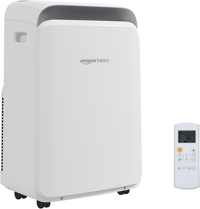 Photo 1 of **DIRT FROM TRANSPORT **Amazon Basics 3-In-1 Portable Air Conditioner with Remote, Timer, Sleep Mode, Auto Swing, Dehumidifier, 10000 BTU (ASHRAE)/6000 BTU (SACC), Cools Bedroom Up to 450 Sqf, White
