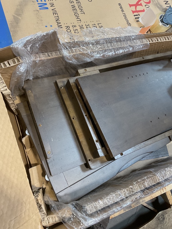 Photo 1 of ***FOR PARTS / PIECES ARE DAMAGED & SOME PARTIALLY ASSEMBLED*** Harper Walnut Brown Solid Wood Buffet with Storage and Tapered Legs