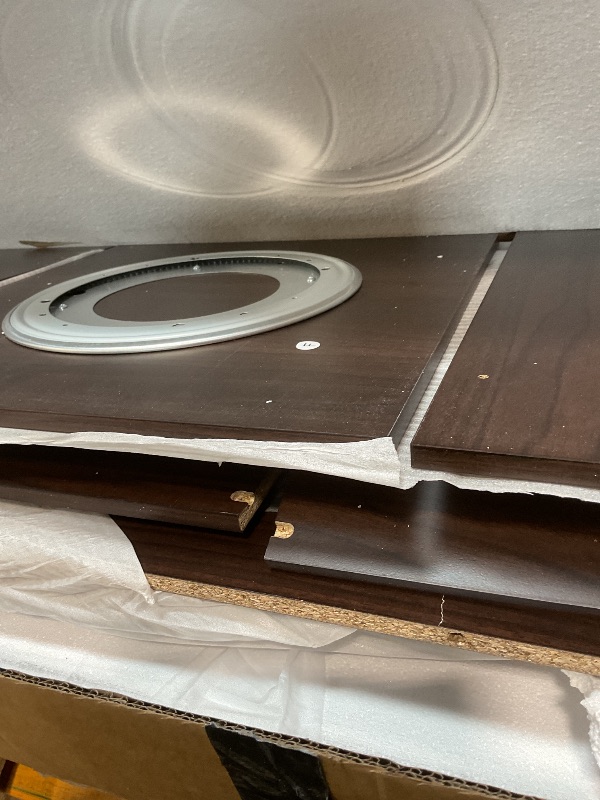 Photo 1 of ****SELLING FOR PARTS. MAJOR CRACK ON BIG PIECE**VEVOR Media Storage Cabinet, CD Rack Tower, 34 Compartments Rotating Media Tower Rack for CDs, DVDs, Books and Game Discs, DVD Stand for Living Room, Home Office and Recording Room, Brown
