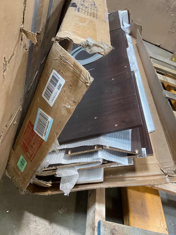 Photo 1 of ****SELLING FOR PARTS. MAJOR CRACK ON BIG PIECE**VEVOR Media Storage Cabinet, CD Rack Tower, 34 Compartments Rotating Media Tower Rack for CDs, DVDs, Books and Game Discs, DVD Stand for Living Room, Home Office and Recording Room, Brown
