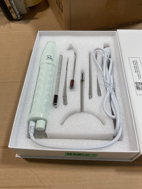 Photo 1 of **COMB SHAPED ATTACHMENT BROKEN*** Pure Daily Care NuDerma Clinical Portable Skin Therapy Wand, Machine with 6 Fusion Neon + Argon Wands – Anti Aging - Clarifying - Skin Tightening & Radiance - Wrinkle Reducing