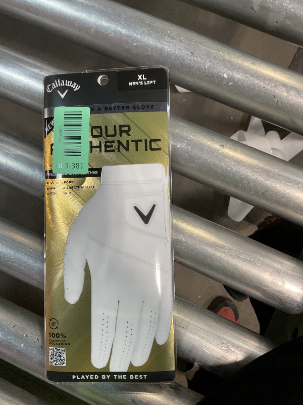 Photo 1 of ***HEAVILY USED*** Callaway Golf Tour Authentic Glove (Standard, X-Large, White, Worn on Left Hand)
