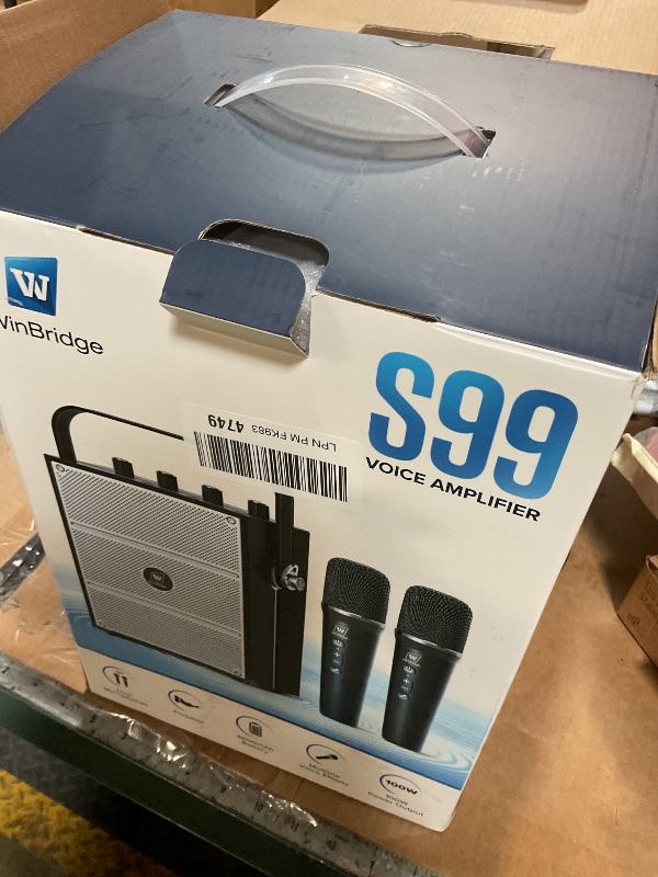 Photo 1 of 100W Powerful Voice Amplifier with 2 Wireless Microphones, Big Pro Sound Portable Speaker with Microphone, Bluetooth Speaker PA System Karaoke Machine Support BT/USB/TF Card/Aux/Guitar S99