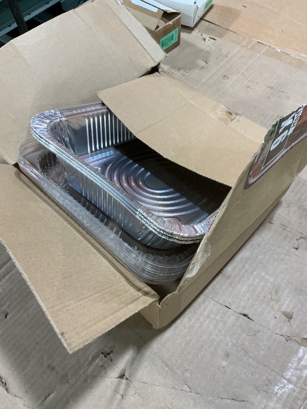 View 2 of **ONLY THREE**Lideropa Aluminum Pans with Clear Lids 9x13-10 Pack Aluminum Foil Pans, Heavy Duty Disposable Pans for Cooking, Baking, Meal Prep, Parties & Food Storage