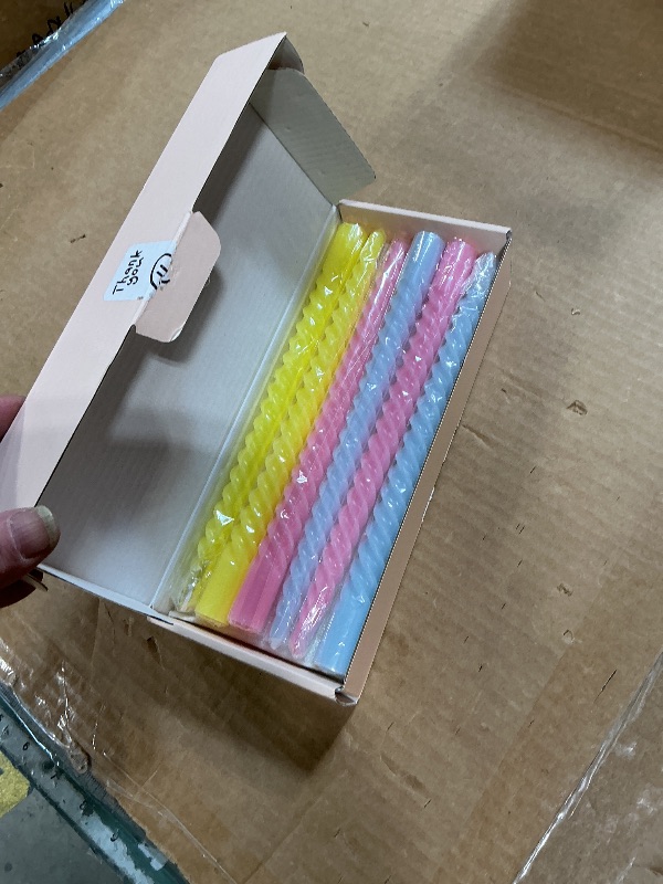 Photo 1 of 10 Inch Cream Spiral Taper Candles for Home Decoration, 12 Pack Candy-Color Candlesticks for Dinner Party Wedding Holiday