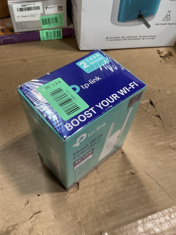 Photo 1 of **STILL IN MANUFACTURERS SEAL**TP-Link AC1200 WiFi Extender, 2023 Engadget Best Budget Pick, 1.2Gbps Signal Booster for Home, Dual Band 5GHz/2.4GHz, Covers Up to 1500 Sq.ft and 30 Devices,Support Onemesh, One Ethernet Port (RE315)