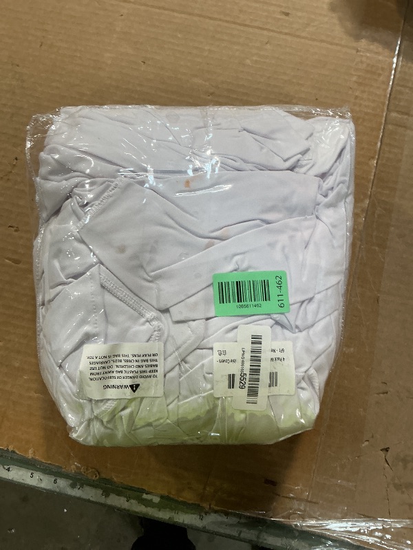 Photo 1 of **STAINS VISIBLE**BRILLMAX 4 Pack White Spandex Table Covers for 6 Ft Rectangle Tables - 180 GSM Thick Stretch Tablecloth Fitted, Reinforced Foot Pockets, Wrinkle Free Cloth for Wedding Banquet Party Trade Show