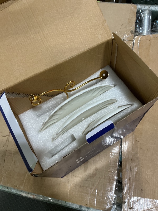 Photo 1 of **MISSING HARDWARE PACKAGE**Sweejar 3 Tier Ceramic Cake Stand Wedding, Dessert Cupcake Stand for Tea Party Serving Platter (Bright White)