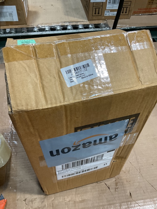 Photo 1 of 2 Gallon Glass Beverage Dispenser with Stand and Lid, 18/8 Stainless Steel Spigot - Glass Drink Dispensers for Parties - Mason Jar Drink Dispensers with Lids