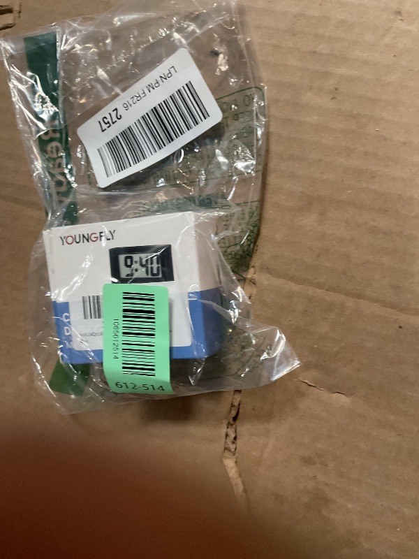 Photo 1 of * ONE ONLY * YOUNGFLY 4PCS Small Digital Clock, Vehicle Adhesive Clock with Jumbo LCD Time & Day Display, Mini Car Dashboard Clock Battery Operated for Desktop Car Truck Dashboard & Air Vent (Black)