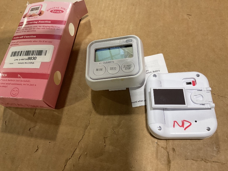 Photo 1 of * SOME MARKINGS AND DIRT ON BACK * Timer, Kitchen Timers for Cooking Classroom Timer for Kids Teachers Digital Magnetic Timers 2 Pack, White