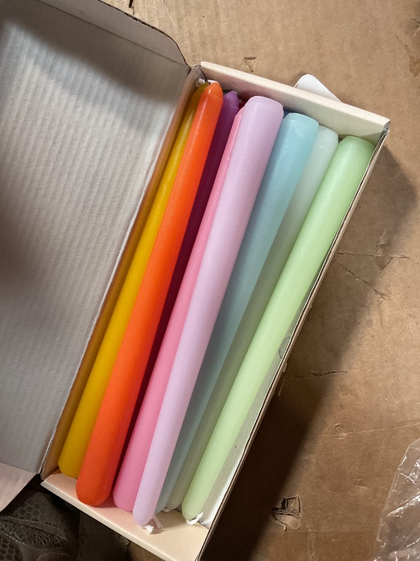 Photo 1 of 10 Inch Colored Taper Candles for Religious and Spiritual Settings, 12 Pack Unscented Candlesticks for Holiday, Seasonal Celebration and Home Decoration