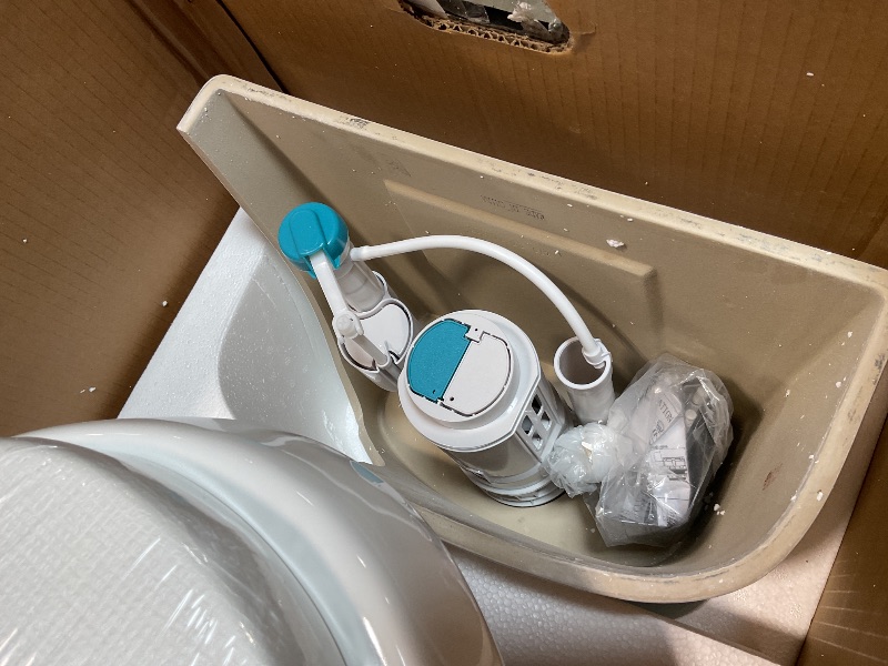 Photo 1 of ***broken tank, brand new 
Two-Piece Round Toilet, 21 Inch Tall with ADA Comfort Chair Height, Powerful 1.1/1.6 GPF Dual Flush, 12" Rough In for Senior Accessibility, White