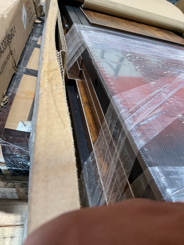 Photo 1 of **PARTIAL SET BOX 1 OF 2 / MISSING ASSEMBLY HARDWARE & INSTRUCTIONS** Bellemave Queen Loft Bed with Desk and Fabric Drawer, Metal Queen Loft Bed Frame with guardrail and Ladder for Adults, Kids, Teens, Black