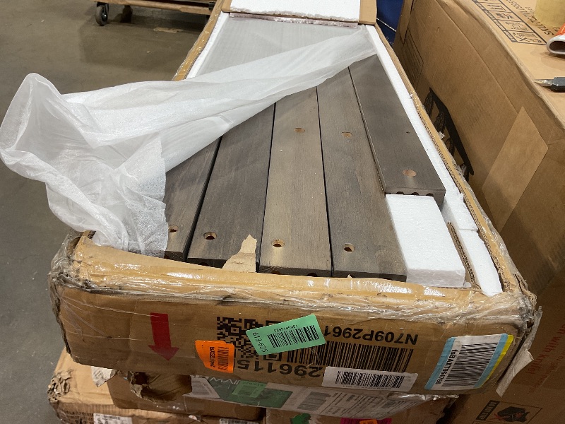 Photo 1 of ** PARTIAL SET/ BOX 1 OF 2** Merax Twin Size Murphy Bed with LED Light, can be Folded into a Cabinet, Hidden Wall Cabinet Murphy Bed for Bedroom Living Room Guest Room, Brown