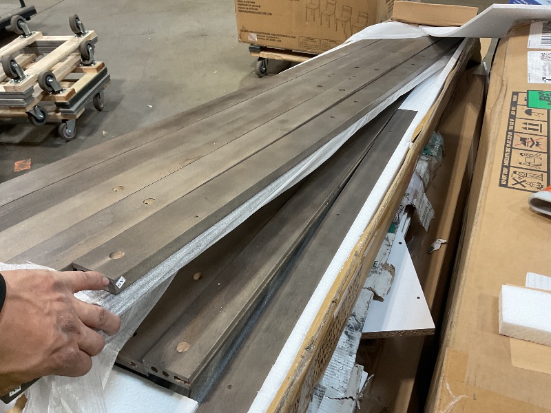 Photo 1 of ** PARTIAL SET/ BOX 1 OF 2** Merax Twin Size Murphy Bed with LED Light, can be Folded into a Cabinet, Hidden Wall Cabinet Murphy Bed for Bedroom Living Room Guest Room, Brown