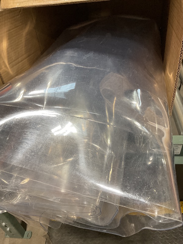 Photo 1 of **DIRT/SCRAPES**ZPAI Area Floor Mat for Home, 8'×10' Large Transparent No Slip Waterproof Vinyl Area Rug for Living Room, Spill Resistant Hard Floor Protector Cover, Easy Clean Splat Mat for Under High Chair