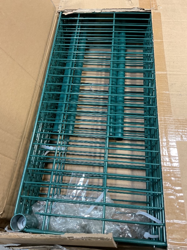 Photo 1 of **SCRAPES**Nexel Economy Wire Shelving Starter Unit, 4 Tier, Green Epoxy, 24"W, x 48"L, x 74"H (VP24487G)