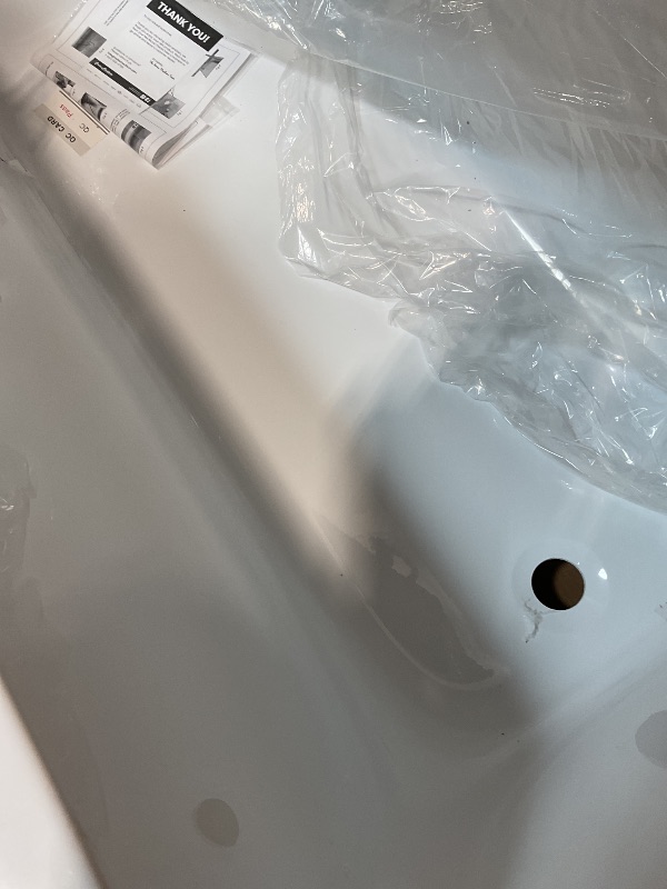 Photo 1 of **CUT DAMAGE**Voltaire 54 x 30 Skirted Right Drain Soaking Alcove Bathtub in Glossy White