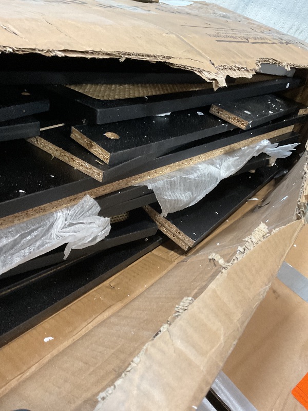 Photo 1 of **MINIR CORNER DAMAGE**GarveeHome Rattan 6 Drawer Dresser for Bedroom, Large Double Dresser with Deep Drawers, Long Wooden Chest of Drawers for Closet with Wide Top, for Living Room, Hallway, Kids Room, Black