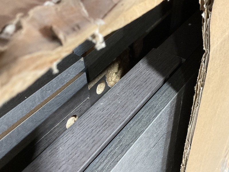 Photo 1 of **SELLING FOR PARTS. MAJOR DAMAGE WHERE IT CINNECTS**VASAGLE LIRY Collection - Buffet Cabinet, Coffee Bar Cabinet with 2 Drawers, Adjustable Shelves, Sideboard Storage with Cable Holes, Drawer Dividers, Misty Gray UBBK381GW01S