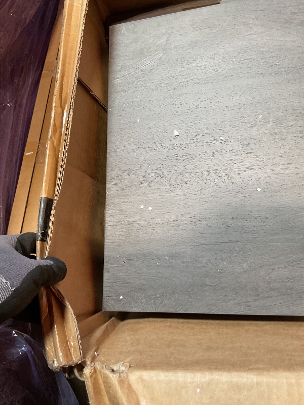 Photo 1 of **SELLING FOR PARTS. MAJOR DAMAGE WHERE IT CINNECTS**VASAGLE LIRY Collection - Buffet Cabinet, Coffee Bar Cabinet with 2 Drawers, Adjustable Shelves, Sideboard Storage with Cable Holes, Drawer Dividers, Misty Gray UBBK381GW01S