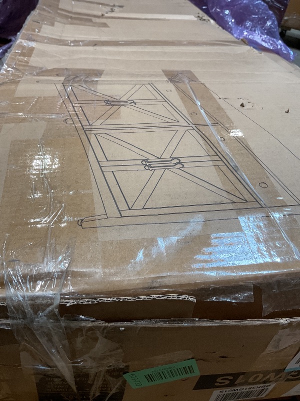 Photo 1 of **SELLING FOR PARTS. MAJOR DAMAGE WHERE IT CINNECTS**VASAGLE LIRY Collection - Buffet Cabinet, Coffee Bar Cabinet with 2 Drawers, Adjustable Shelves, Sideboard Storage with Cable Holes, Drawer Dividers, Misty Gray UBBK381GW01S