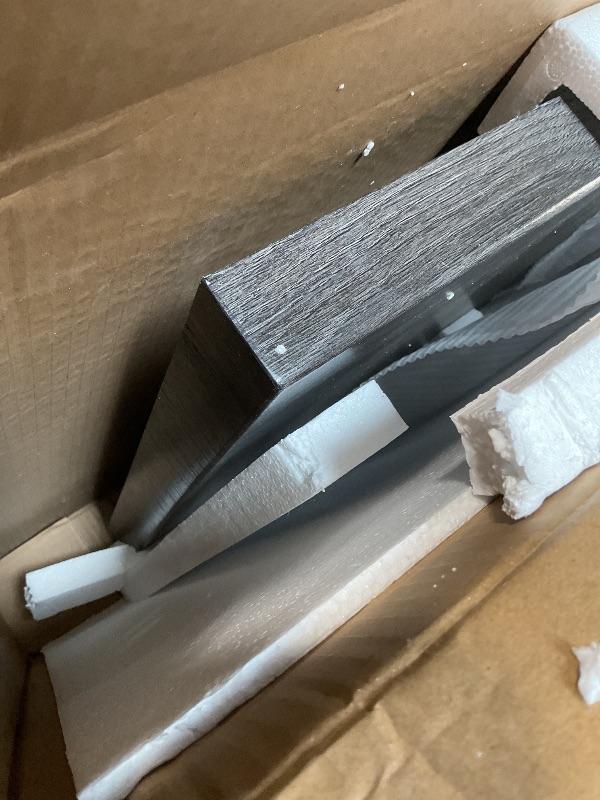 Photo 1 of **SELLING FOR PARTS. MAJOR DAMAGE TO UNDERPIECE**Roundhill Furniture Athens Contemporary 3-Piece Wood Shelf Coffee Table Set, Weathered Charcoal and Beige