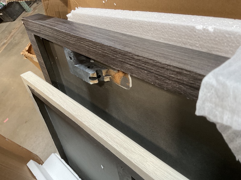 Photo 1 of **SELLING FOR PARTS. MAJOR DAMAGE TO UNDERPIECE**Roundhill Furniture Athens Contemporary 3-Piece Wood Shelf Coffee Table Set, Weathered Charcoal and Beige