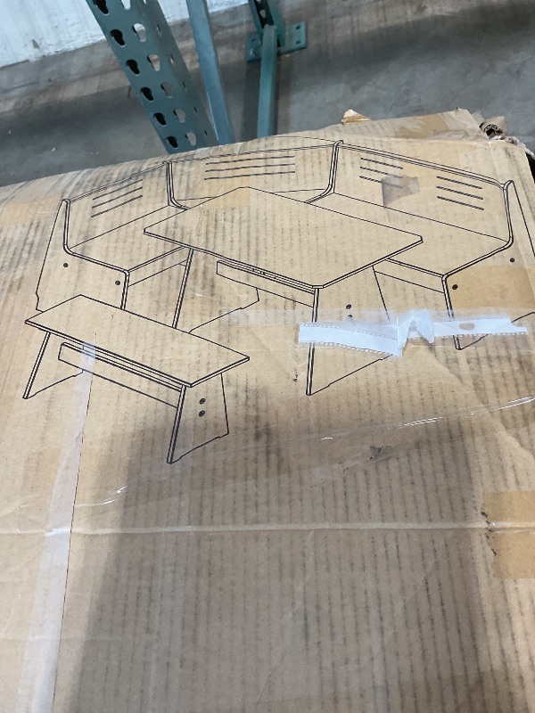 Photo 1 of **SCRAPES/SCRATCHES**Breakfast Nook Table Set - Corner Kitchen Dining Table Set for 4-6 People, Solid Pine Wood Modern Farmhouse Dining Room Set with L-Shaped Bench, Space-Saving for Small Spaces & Apartments, Black