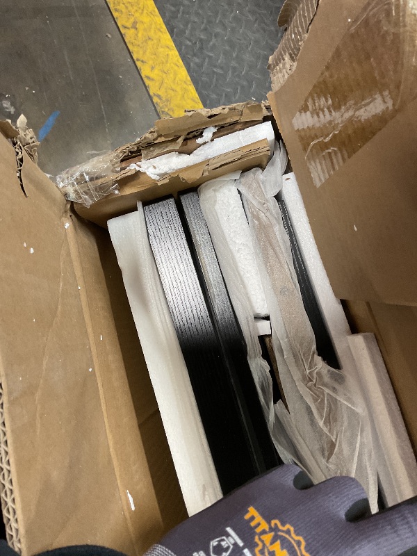Photo 1 of **FOR PARTS ONLY/ HAS DAMAGED (BROKEN) PIECES** Garvee TV Stand for 75 Inch TV, Mid-Century Modern Entertainment Center with Storage Drawer, 70" TV Console with Open Shelves, Wood Media Console TV Cabinet for Living Room (Black)