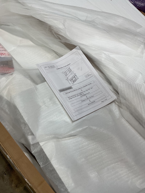 Photo 1 of **SELLING FOR PARTS AS PARTIAL SET. ONE BOX OF TWO**Garvee 72" Farmhosue Bar Cabinet with Sliding Barn Door, Large Kitchen Buffet with Hutch Wine with Charging Station, 2 Drawers, 8 Storage Shelves, LED Rustic Coffee Bar for Dining (White)