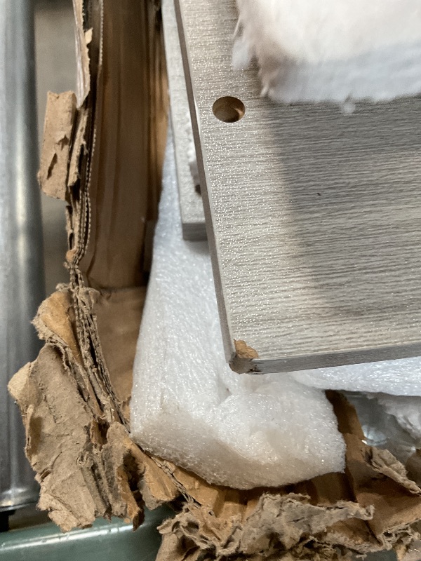 Photo 1 of **DAMAGE TO CORNERS. SELLING FOR PARTS. MISSING HARDWARE **BigPonPon 2-Tier Washer And Dryer Countertop With 2.75"H Guard,54"W x 27.5"D Laundry Countertop Cover With Non-Slip Pad,Large Space Laundry Topper For Folding Clothes Over Washer And Dryer-Stripe 